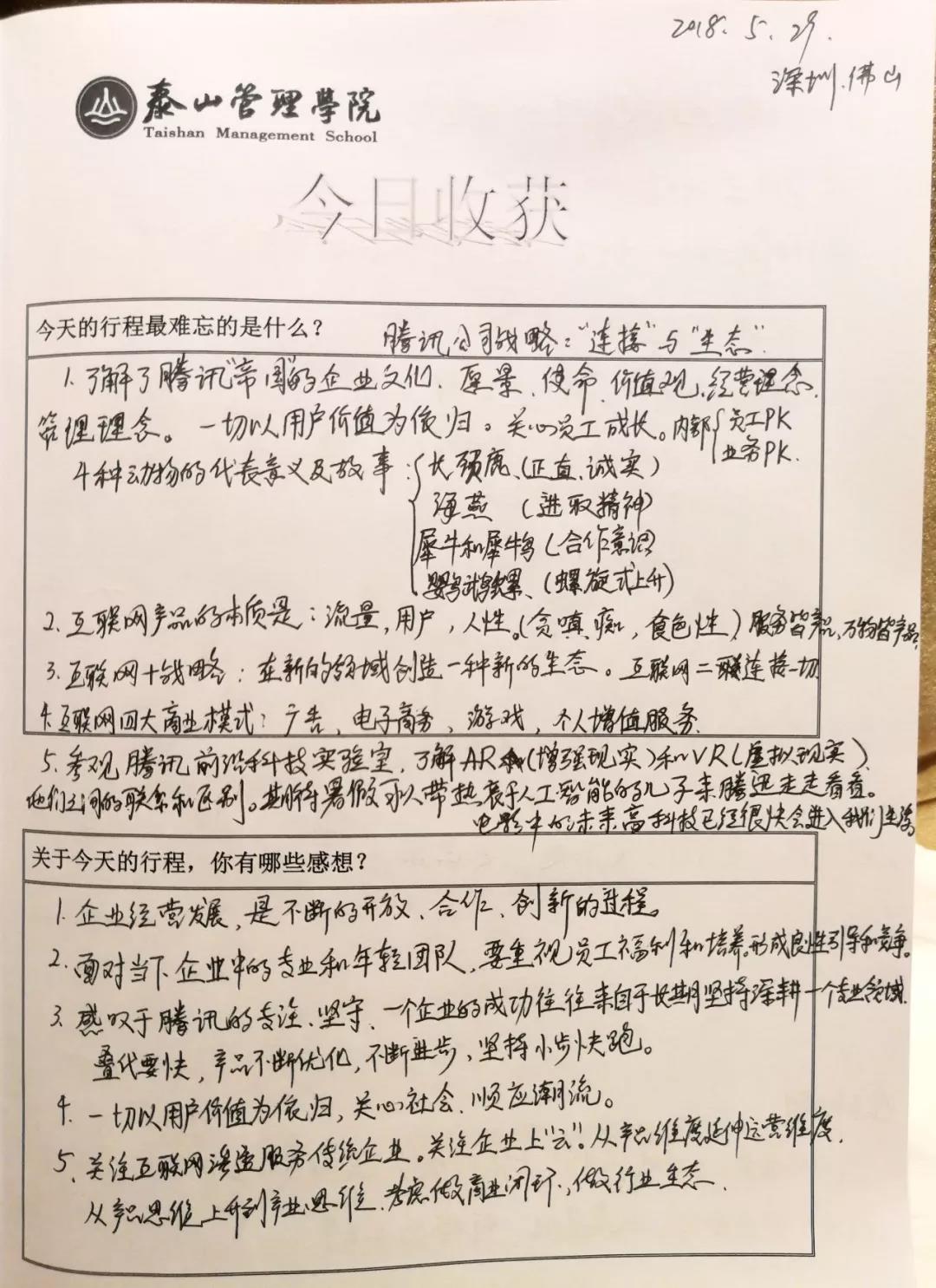 泰山管理学院游学